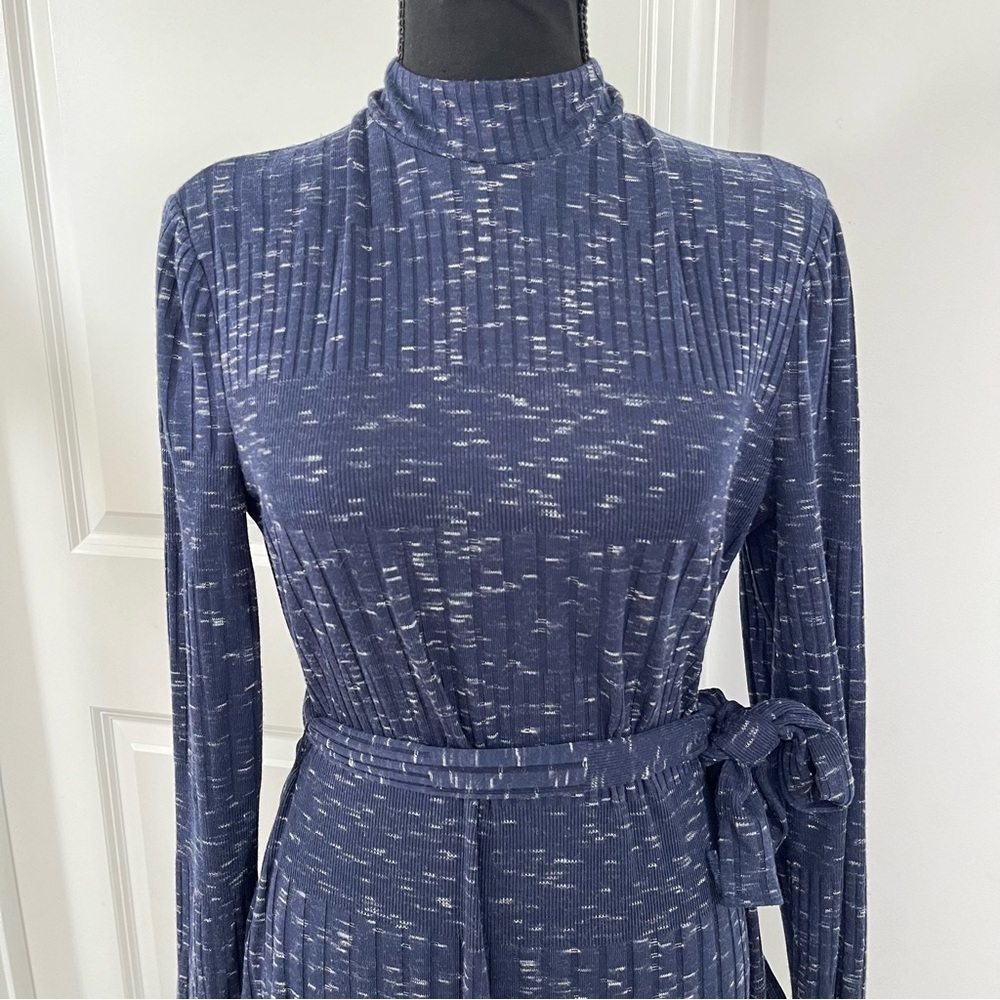 Maggy London Sweater Knit Mock Neck Long Sleeve Maxi Dress Sz 8 - Picture 2 of 5